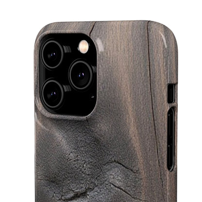 iPhone Snap Case – Dark Wood Grain Design