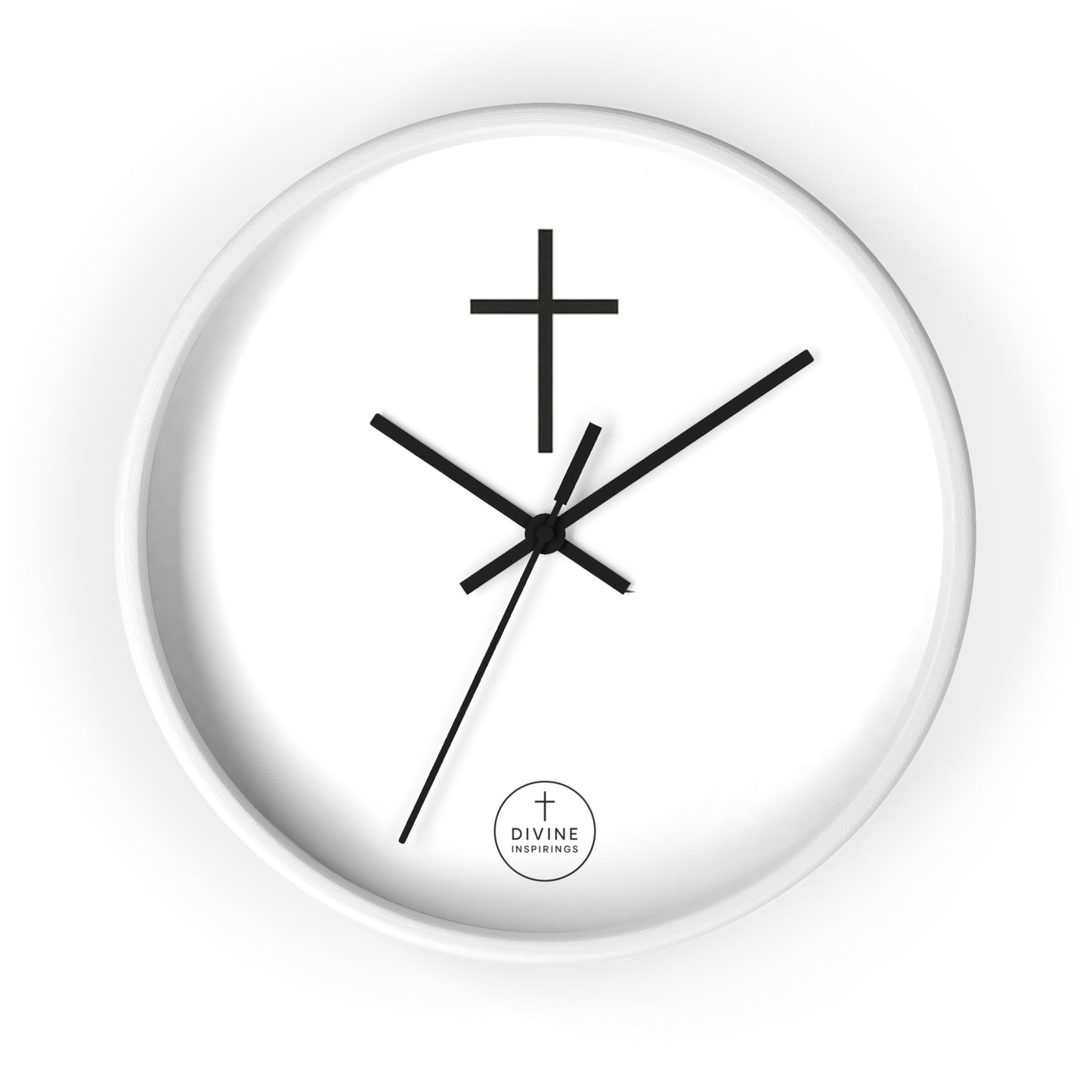 Minimalist Black Cross Wall Clock – Elegant Christian Home Decor