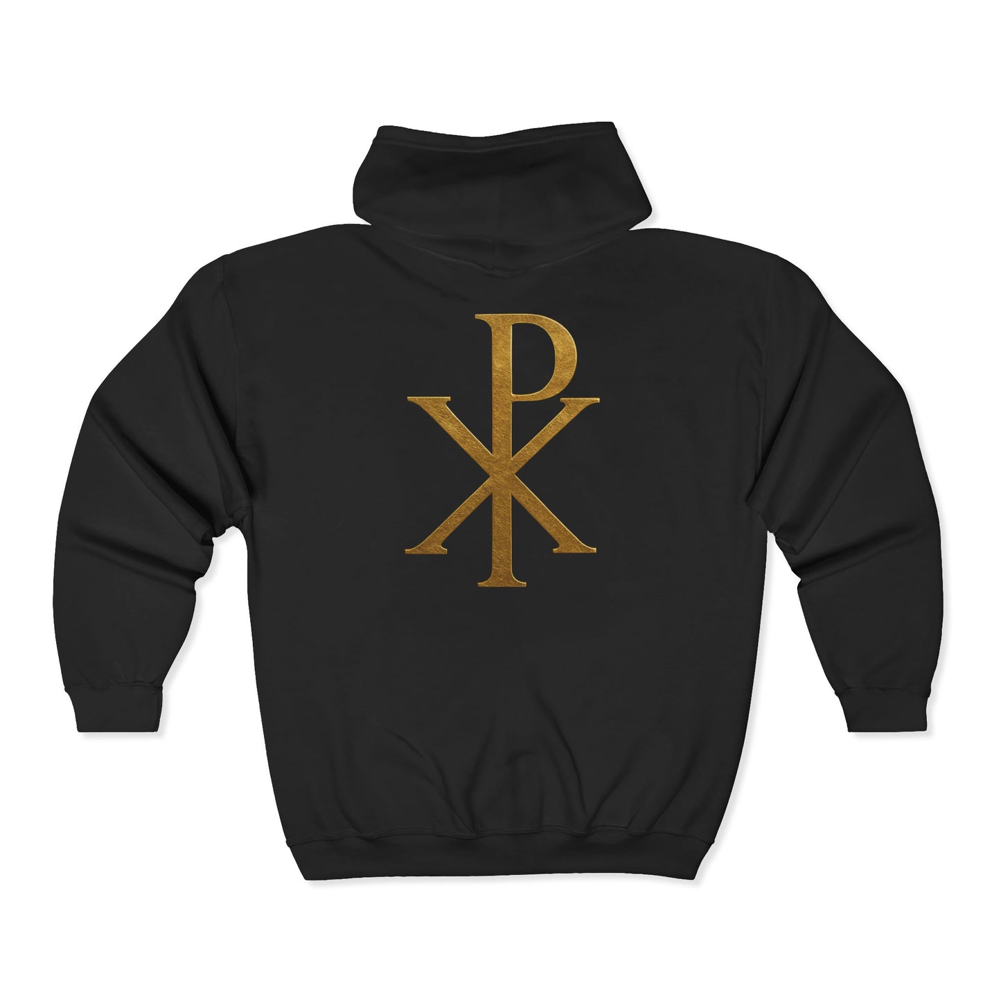 Radiant Faith Women's Zip-Up Hoodie with Gold Chi Rho Design