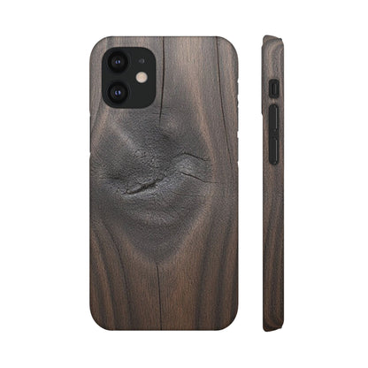 iPhone Snap Case – Dark Wood Grain Design