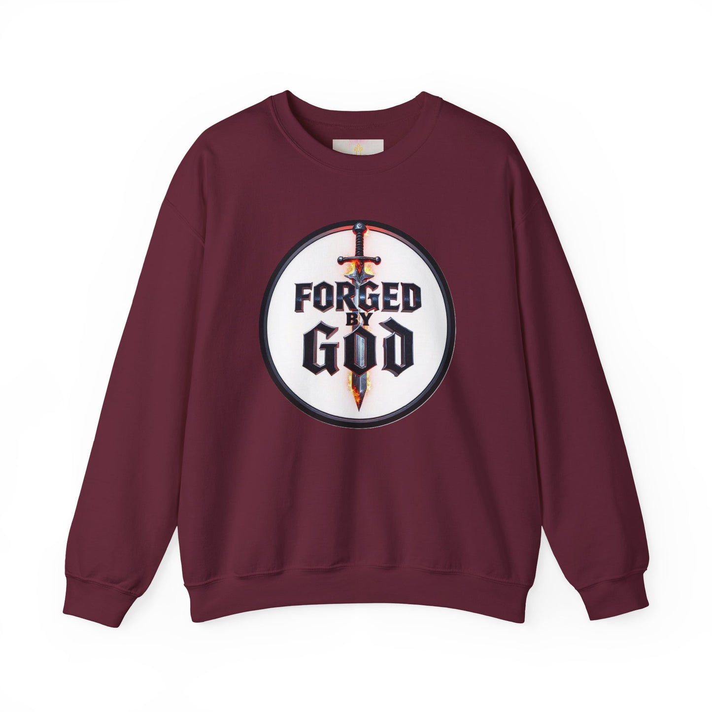 Forged by God Men’s Christian Sweatshirt – Bold Faith Apparel