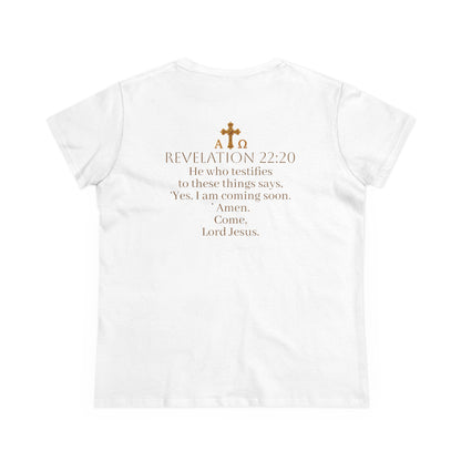 “Soon” Cross Women’s Christian Tee – Bold Faith Made Beautiful