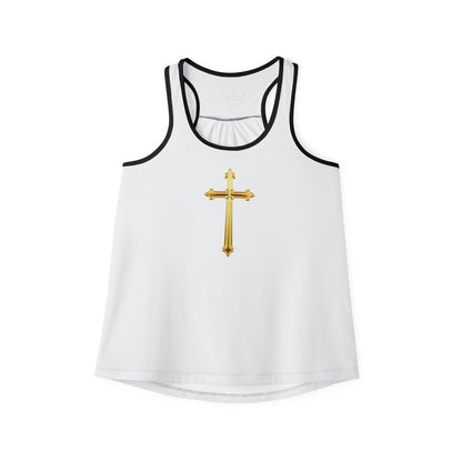 Gold Cross Women’s Christian Tank Top – Symbol of Eternal Victory