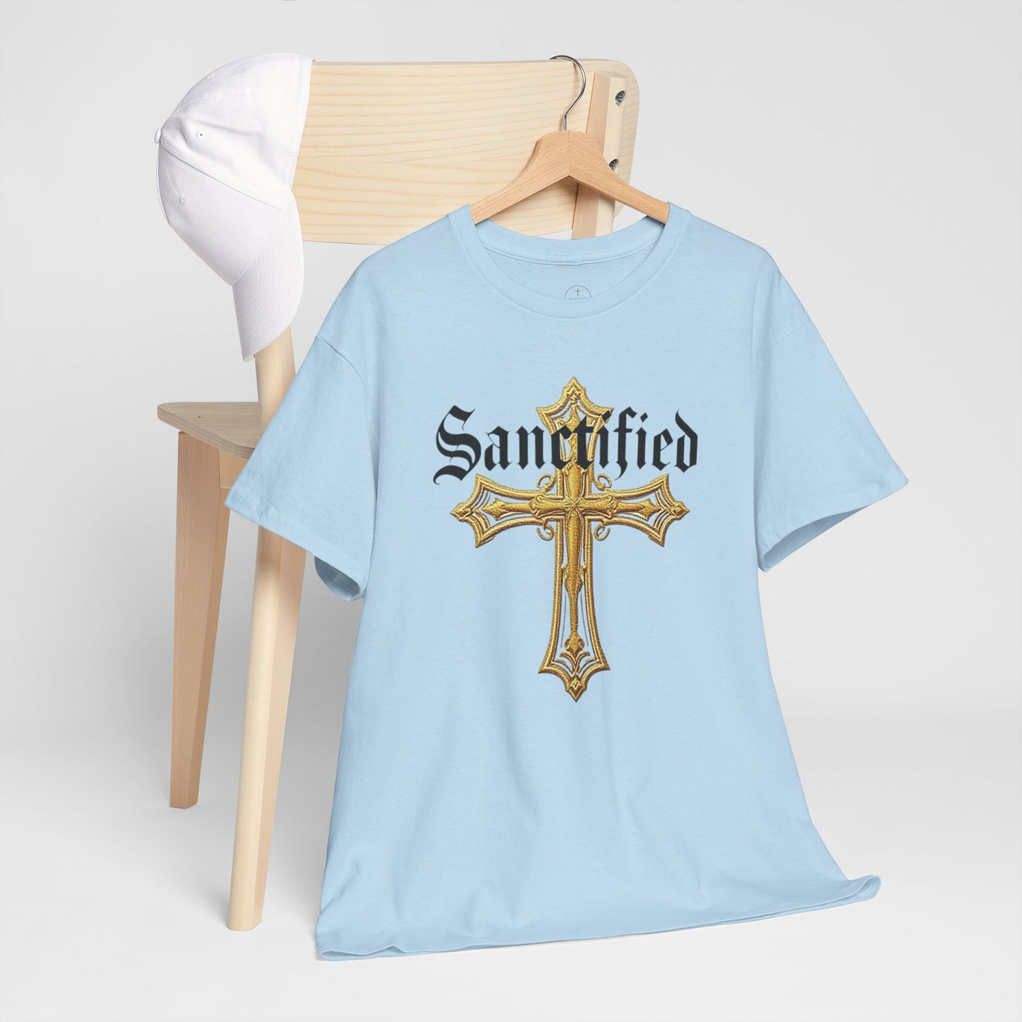 Sanctified Men's Gothic Cross T-Shirt – Faith in Bold Elegance