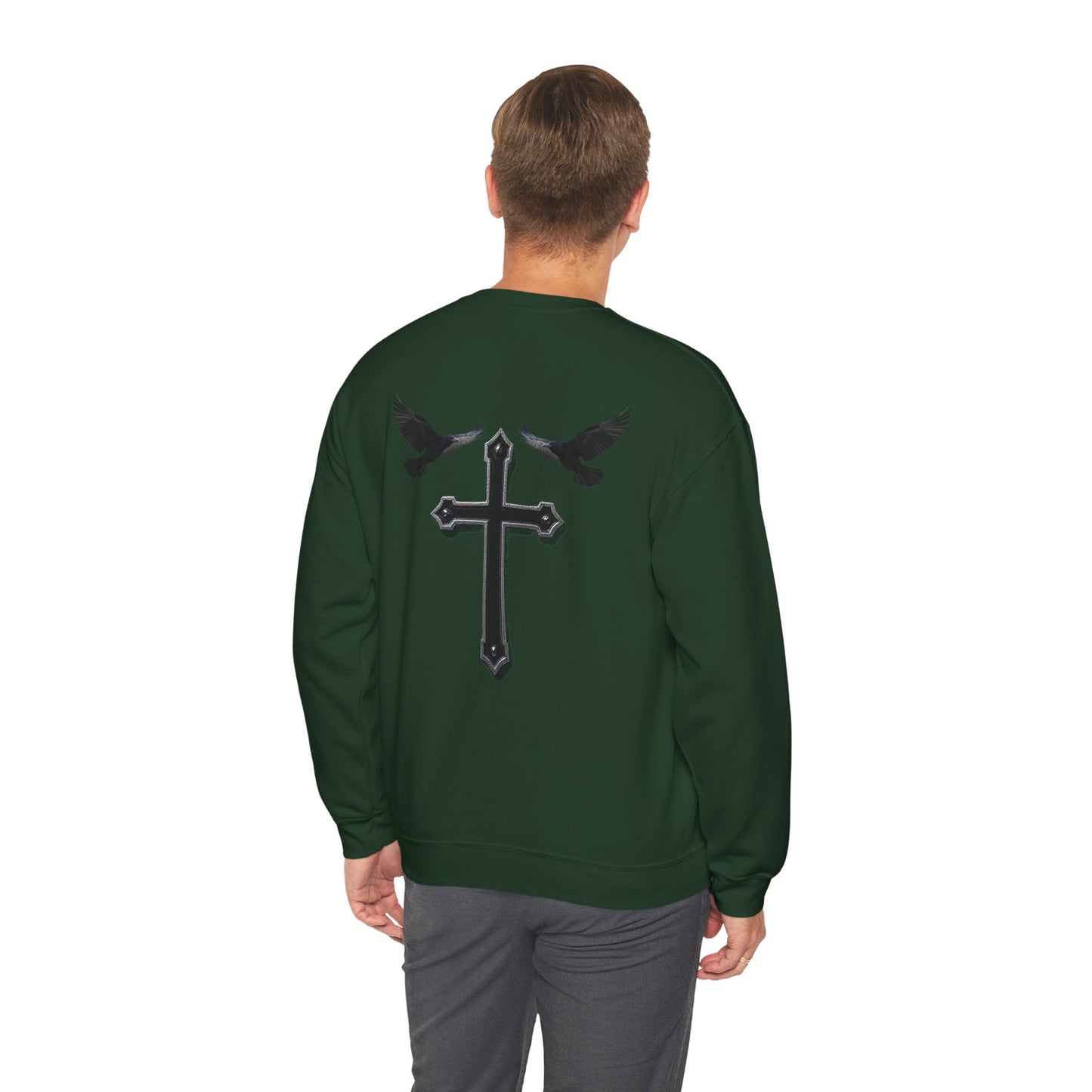 God’s Grace: Cross & Ravens Men's Sweatshirt