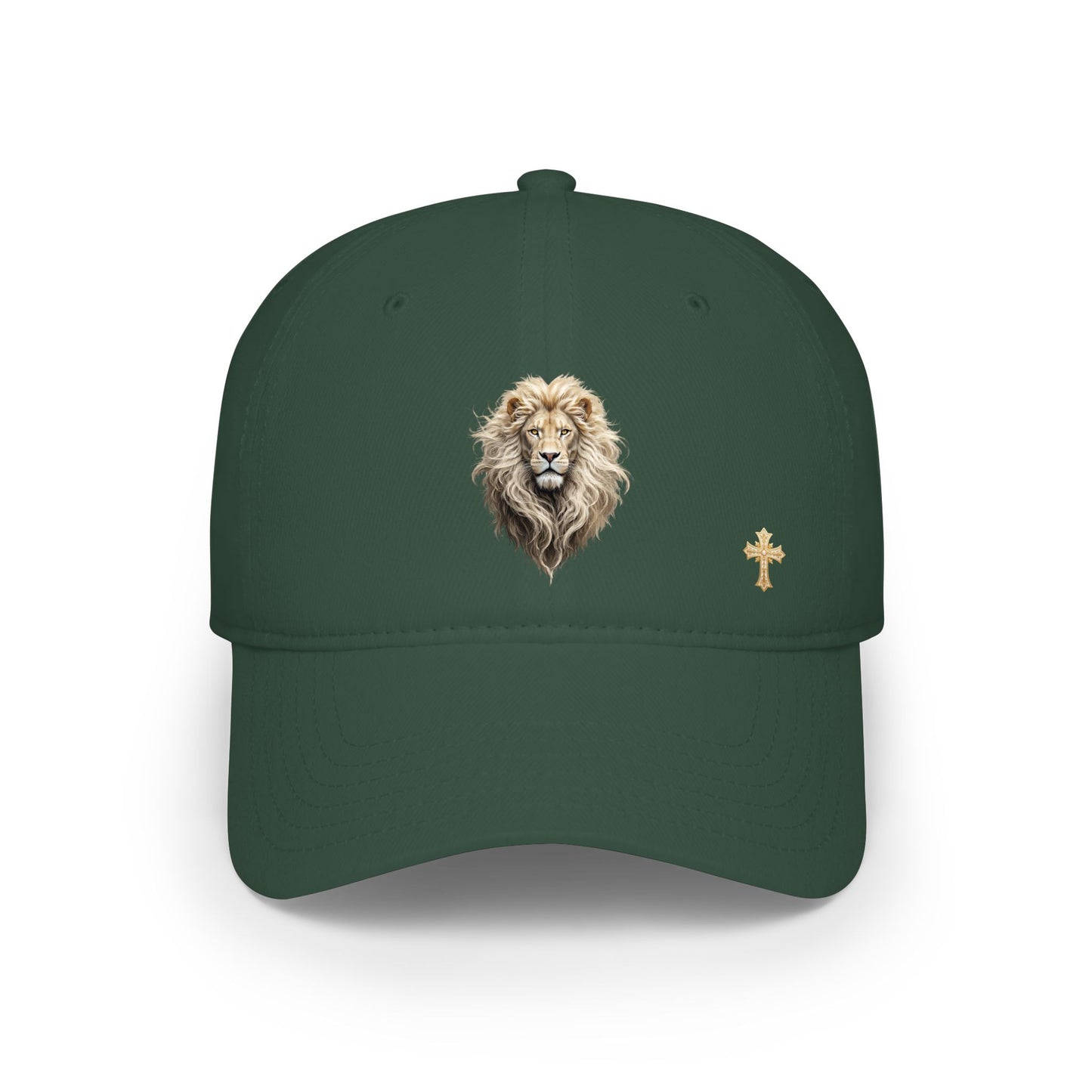 Christ is King (Lion of Judah) - Women's Baseball Cap with Gold Cross