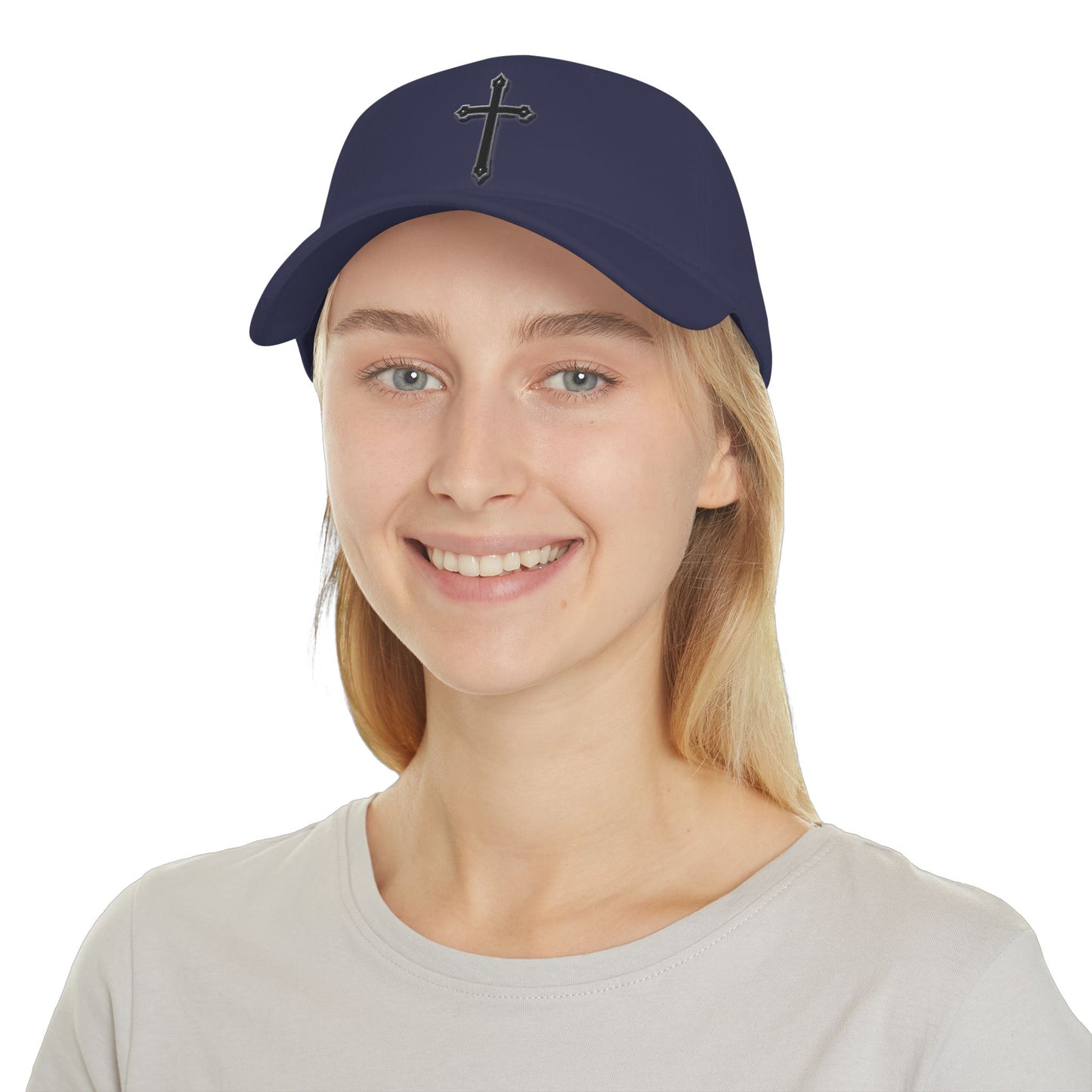 Warrior’s Black Cross Low Profile Christian Baseball Hat | Ephesians 6:11