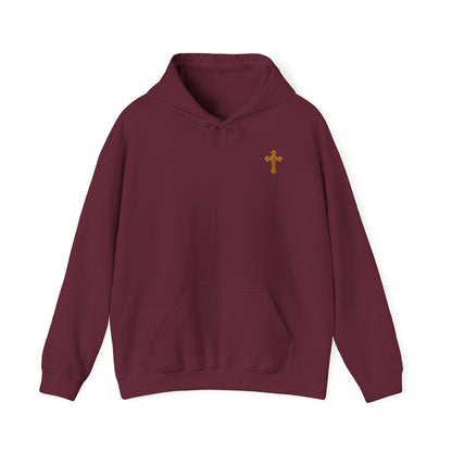 Jesus is Lord - Men's Christian Hoodie with Golden Cross
