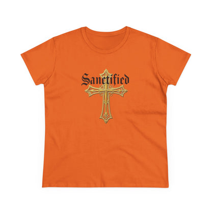 Sanctified Women's Gothic Cross T-Shirt – Faith in Bold Style
