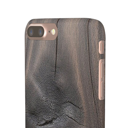iPhone Snap Case – Dark Wood Grain Design