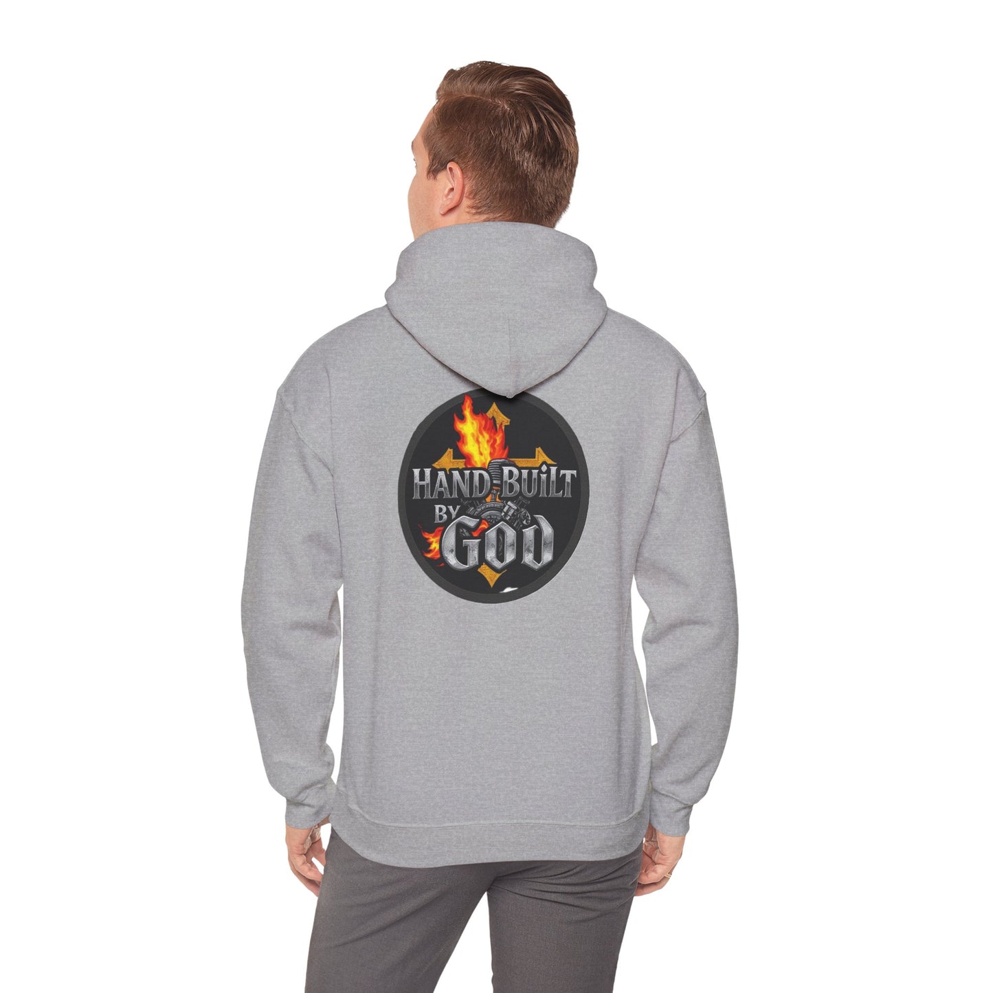 Hand Built By God - Bold Christian Men’s Hoodie