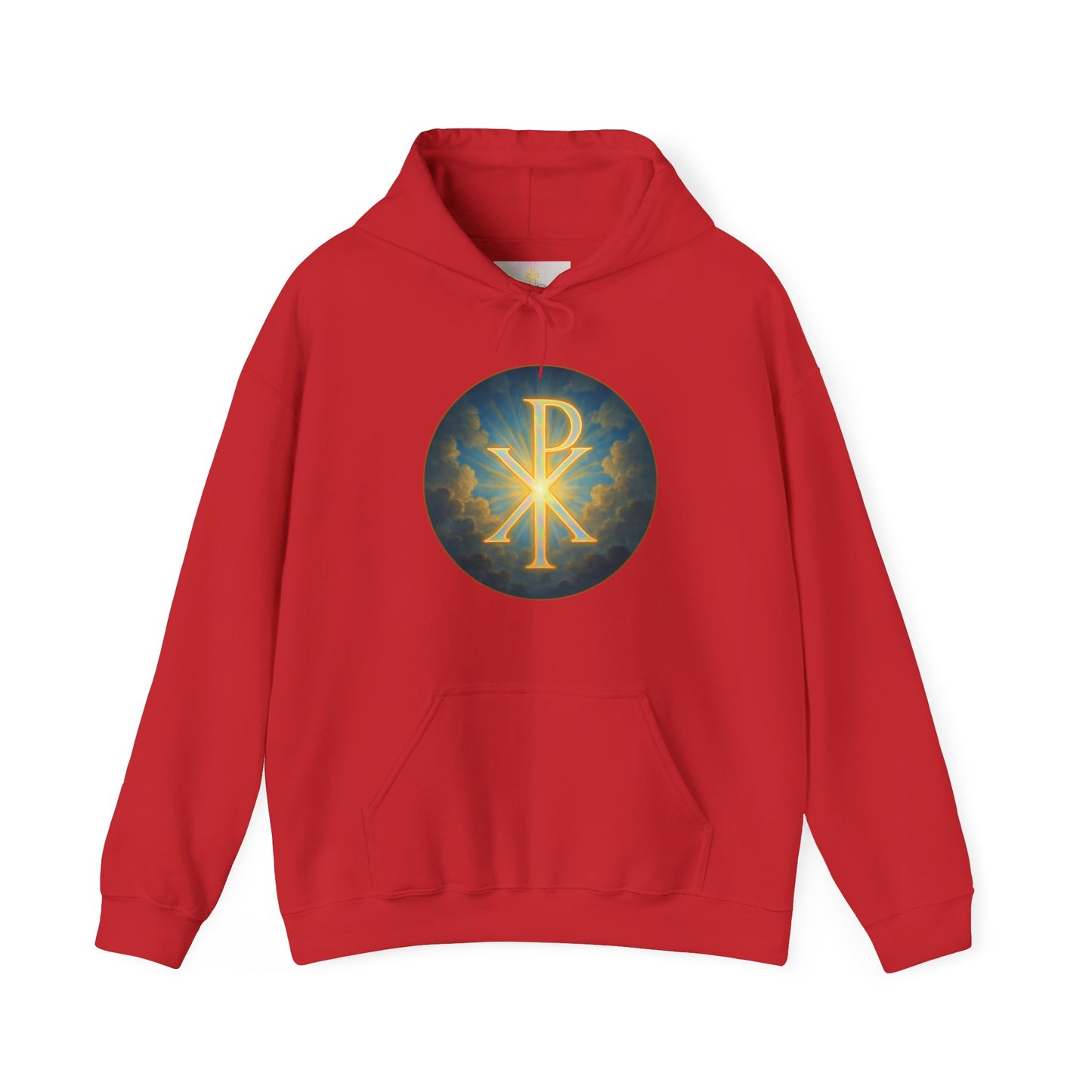 Men’s Christian Hoodie with Chi Rho Symbol – Faith Emblem Pullover