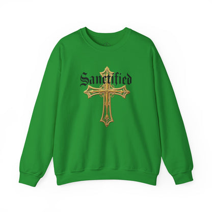 Sanctified Men's Gothic Cross Sweatshirt – Bold Christian Comfort