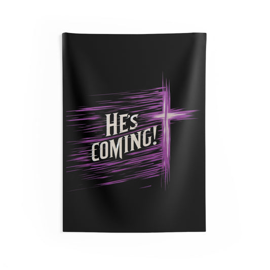 'He's Coming'  Hope’s Embrace – Cross Wall Tapestry