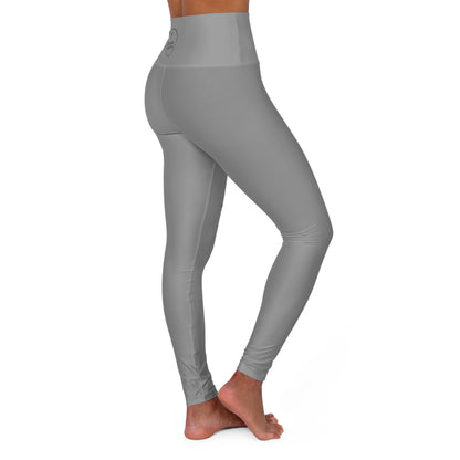 Chi Rho Women’s High-Waisted Yoga Leggings in Grey – Strength and Victory in Christ