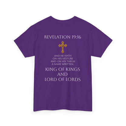 Daughter of the King Women’s Scripture Tee – Christ is King (Revelation 19:16) (White Lettering)