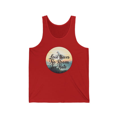 Women’s Christian Tank Top – Love Leaves No Room For Hate Dove Design – Faith & Peace Wear