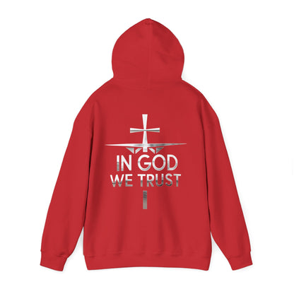 In God We Trust | Men’s Christian Hoodie with Back Design Print