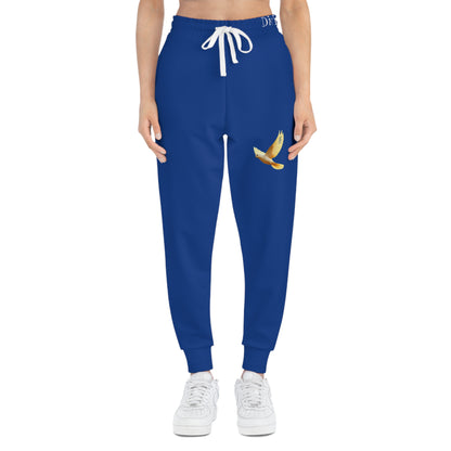 Peaceful Spirit Women's Jogging Pants in Blue with Dove in Flight Design