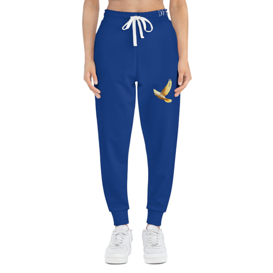 Peaceful Spirit Women's Jogging Pants in Blue with Dove in Flight Design