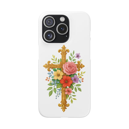 Floral Cross Snap Case for iPhone – Faith in Bloom