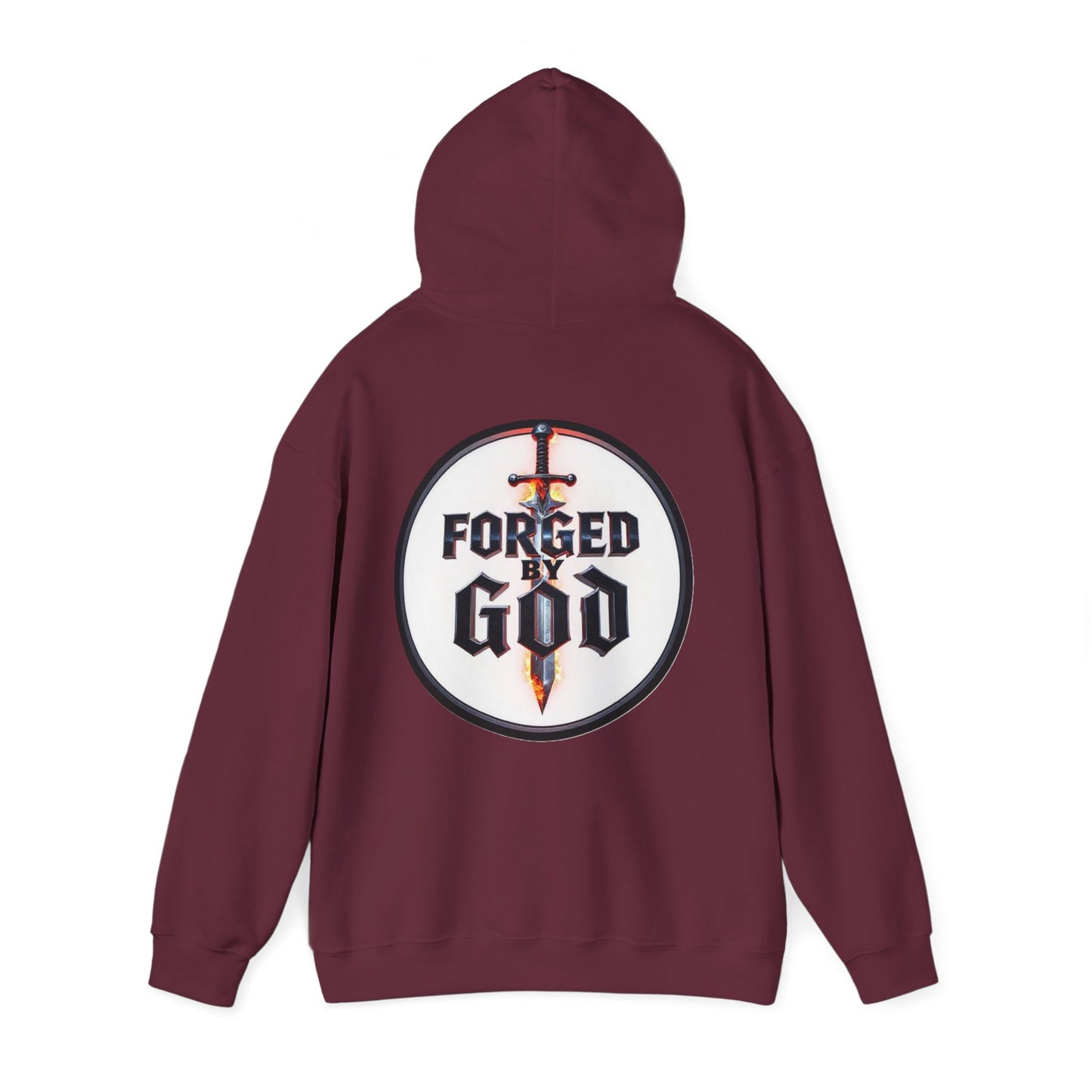 Forged by God Men’s Christian Hoodie – Strength & Faith Sweatshirt