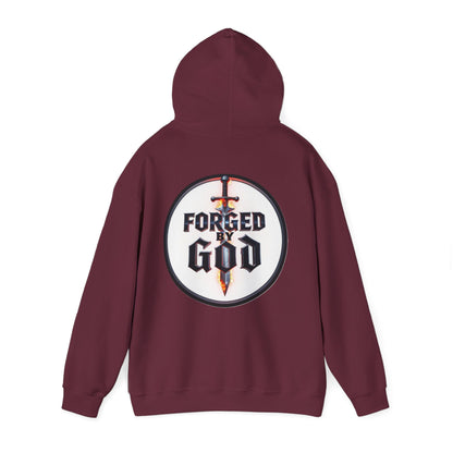 Forged by God Men’s Christian Hoodie – Strength & Faith Sweatshirt