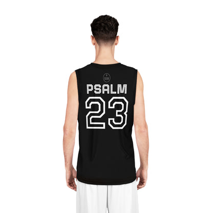 Psalm 23 Men's Basketball Jersey (Black) – Faith in Every Play