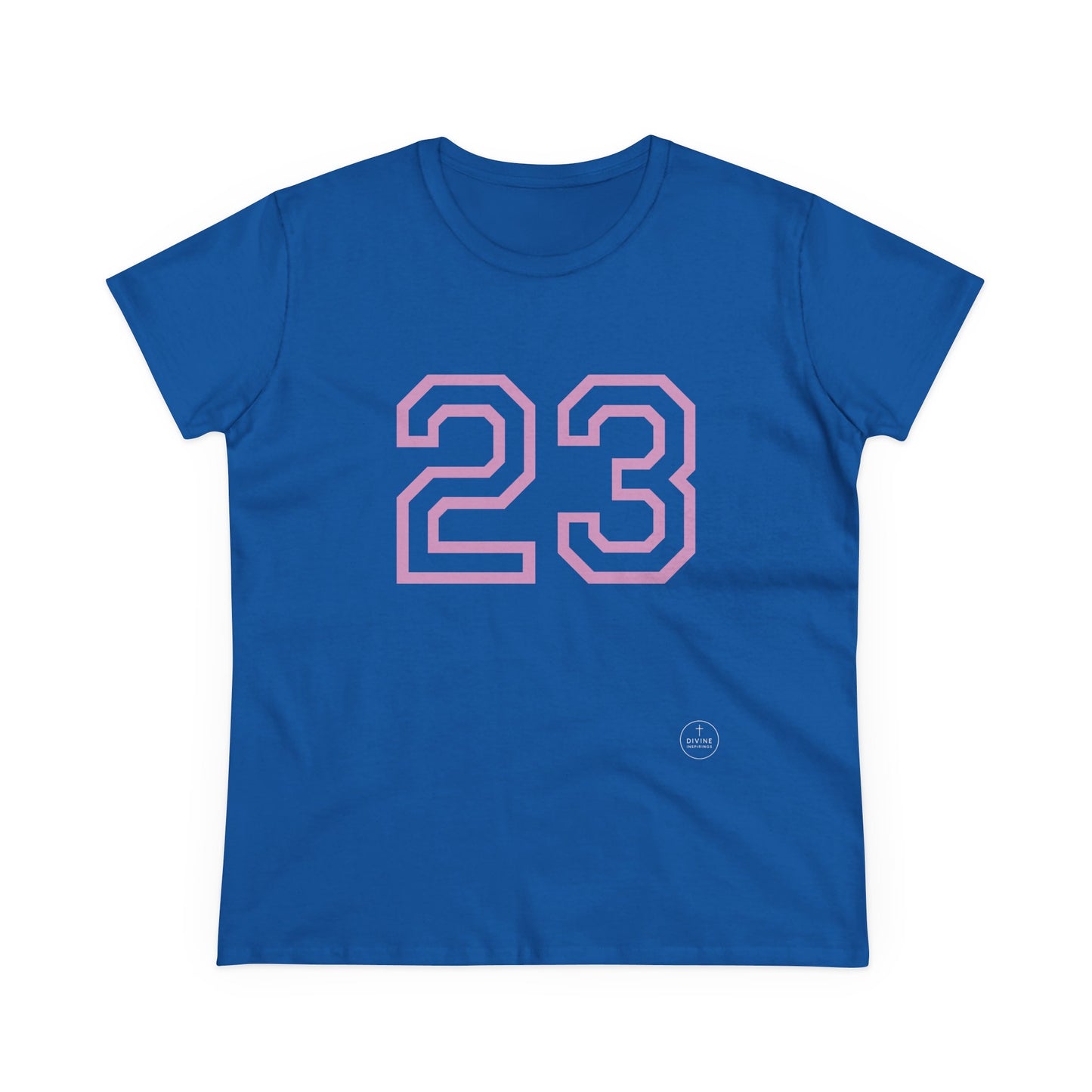 Psalm 23 Women’s Tee – Inspired Sports-Style Shirt (Pink Numbering)