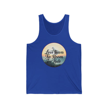 Women’s Christian Tank Top – Love Leaves No Room For Hate Dove Design – Faith & Peace Wear