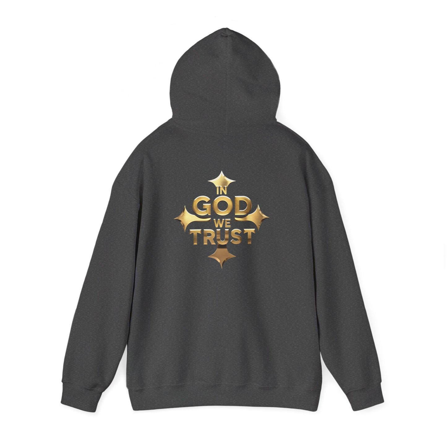 In God We Trust (Gold) - Men's Christian Hoodie with Golden Cross