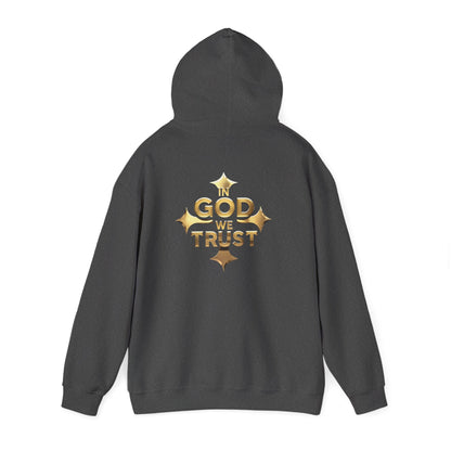 In God We Trust (Gold) - Men's Christian Hoodie with Golden Cross