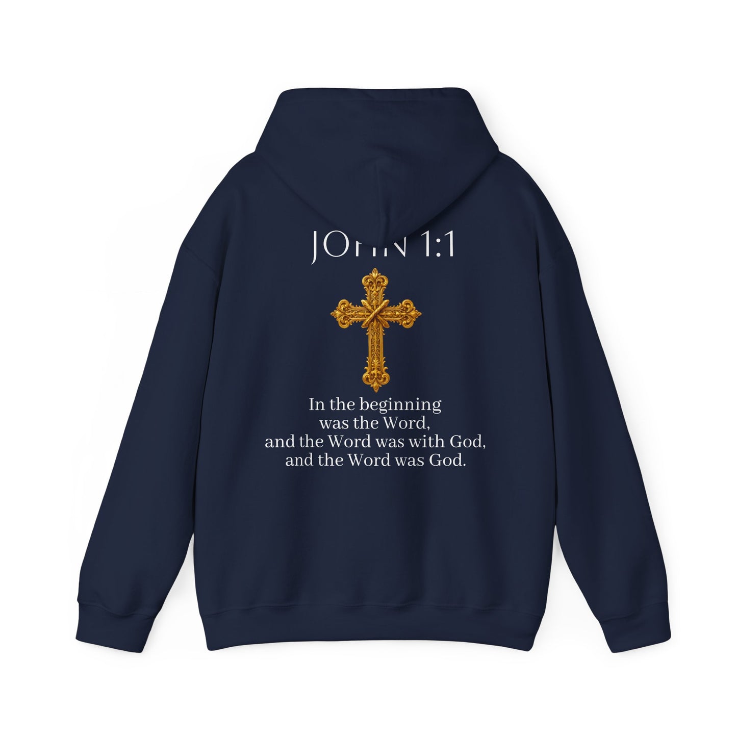 “The Word Eternal” – Women’s Christian Hoodie with White Lettering (John 1:1)