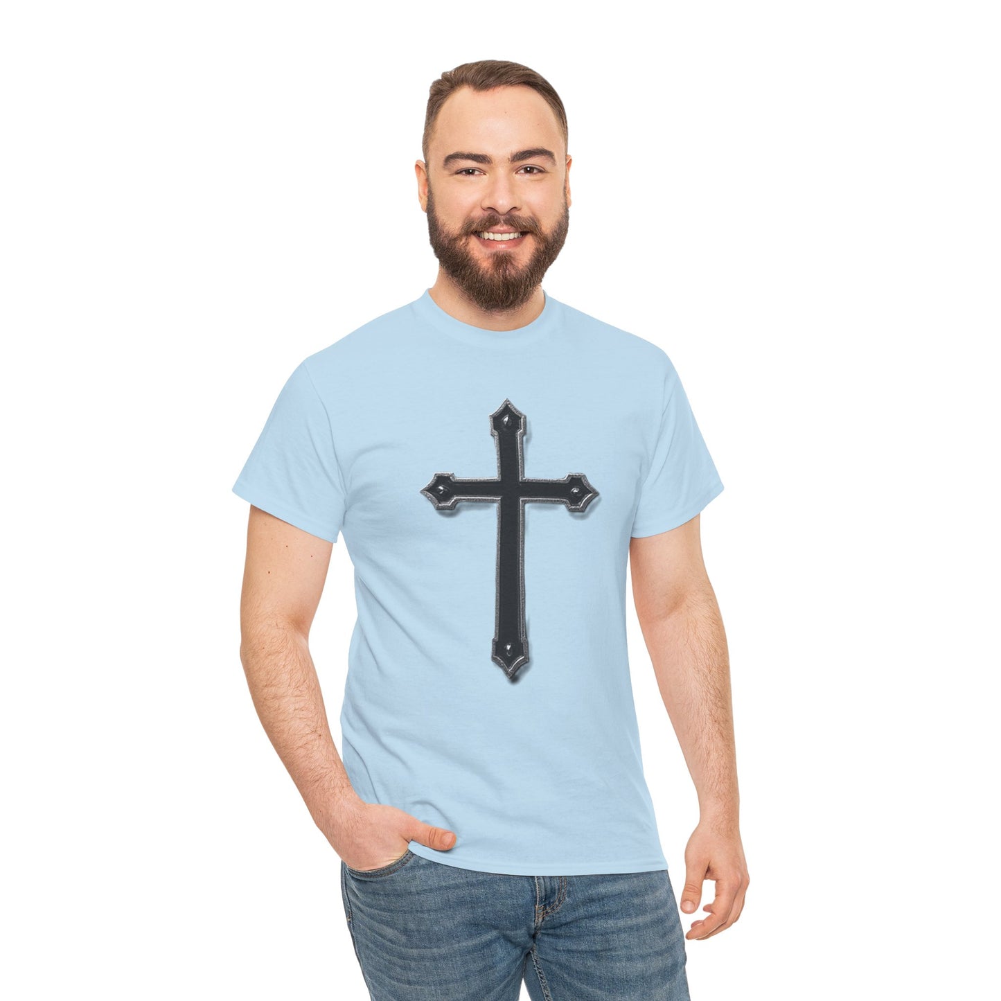 Warrior’s Cross Men’s Christian T-Shirt – Black Cross | Ephesians 6:11
