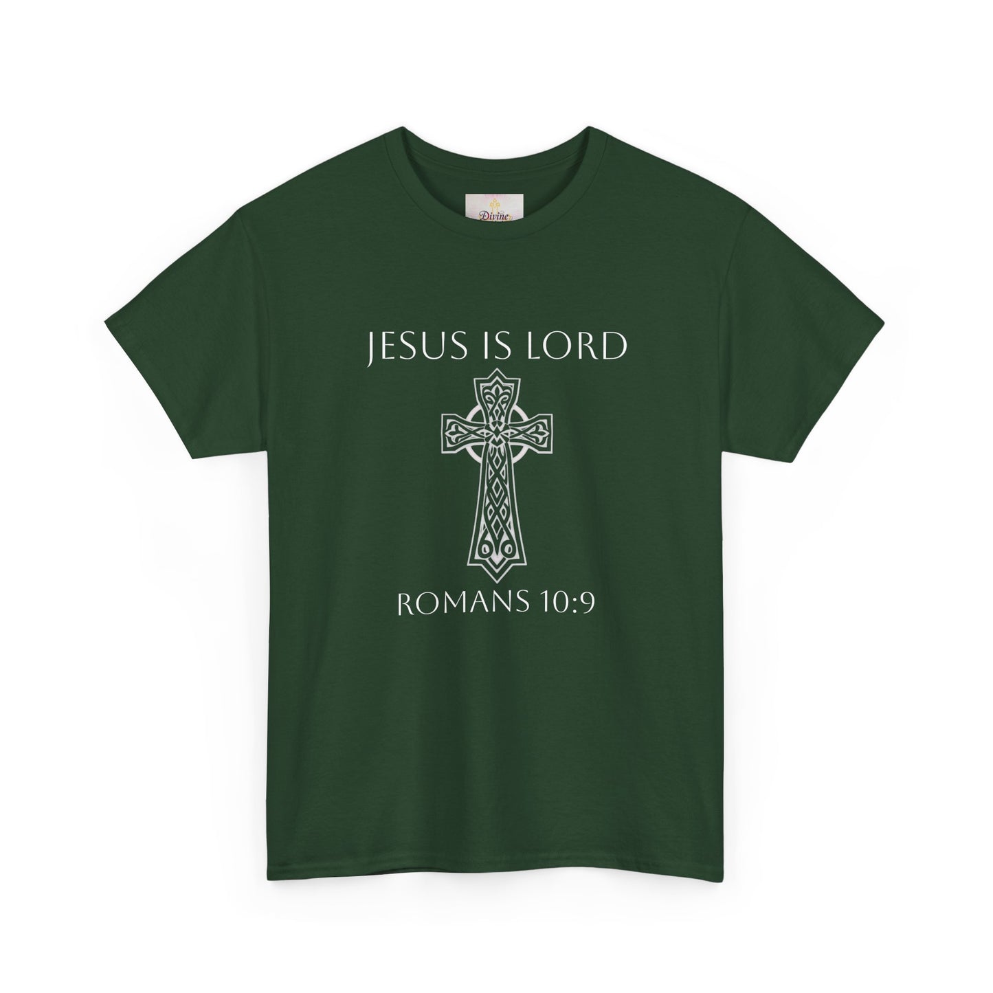 Women's Jesus is Lord Christian T-Shirt – Modern Cross Design (White Lettering)