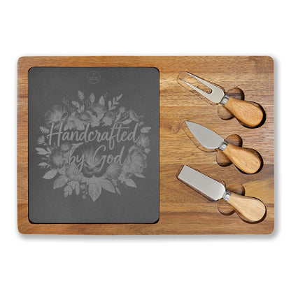 Handcrafted by God Charcuterie Board – Faith-Inspired Design