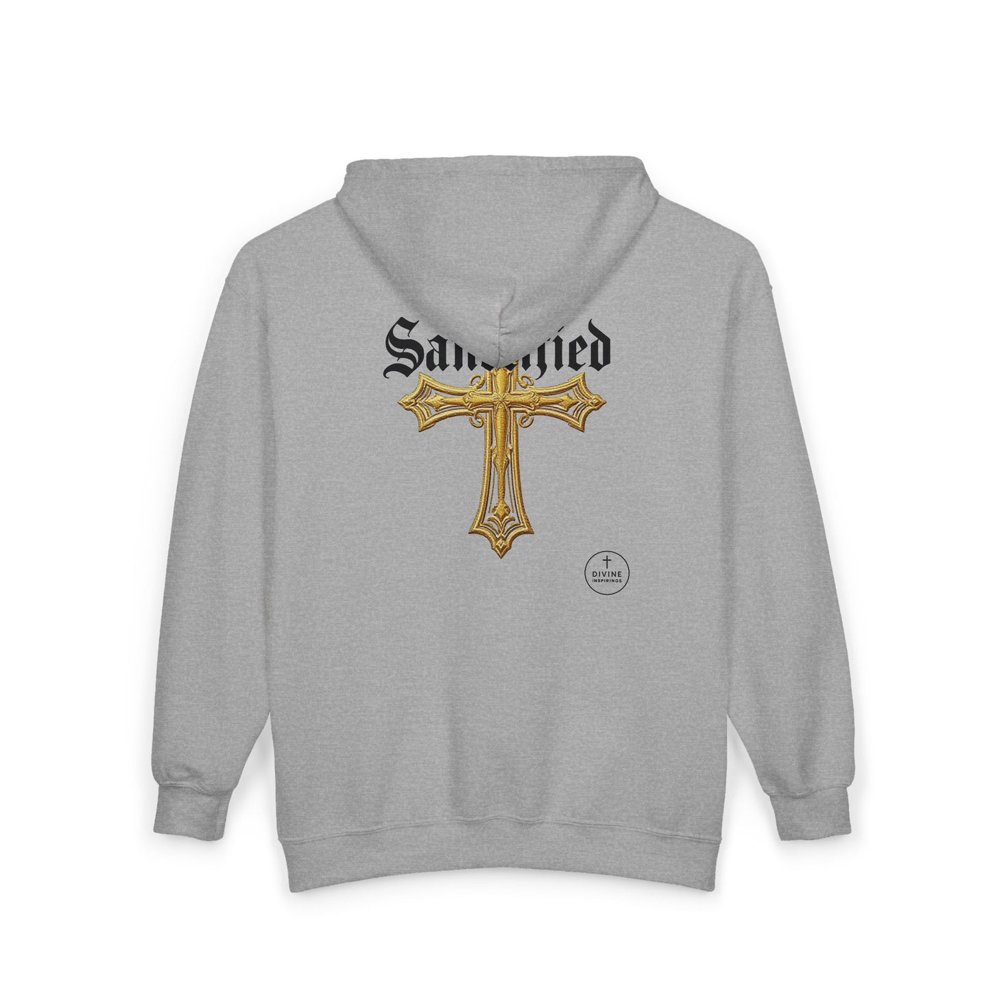 Sanctified Women's Gothic Cross Zip-Up Hoodie – Faith & Comfort