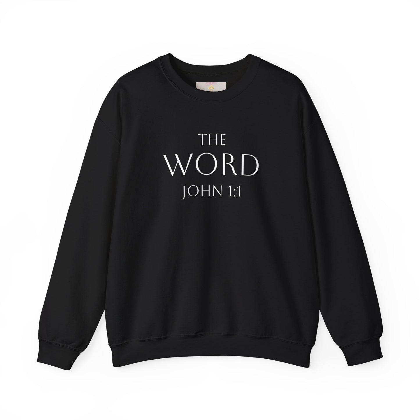 “The Word Eternal” – Women’s Christian Sweatshirt with White Lettering (John 1:1)