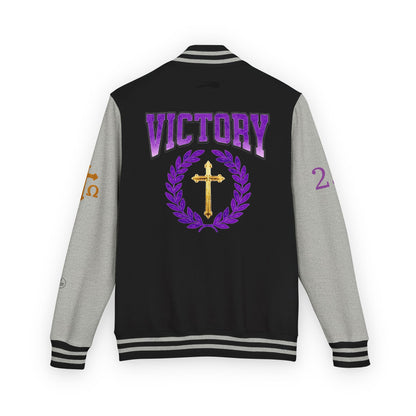 Victory in Christ Men’s Letterman Jacket – Sealed in Faith