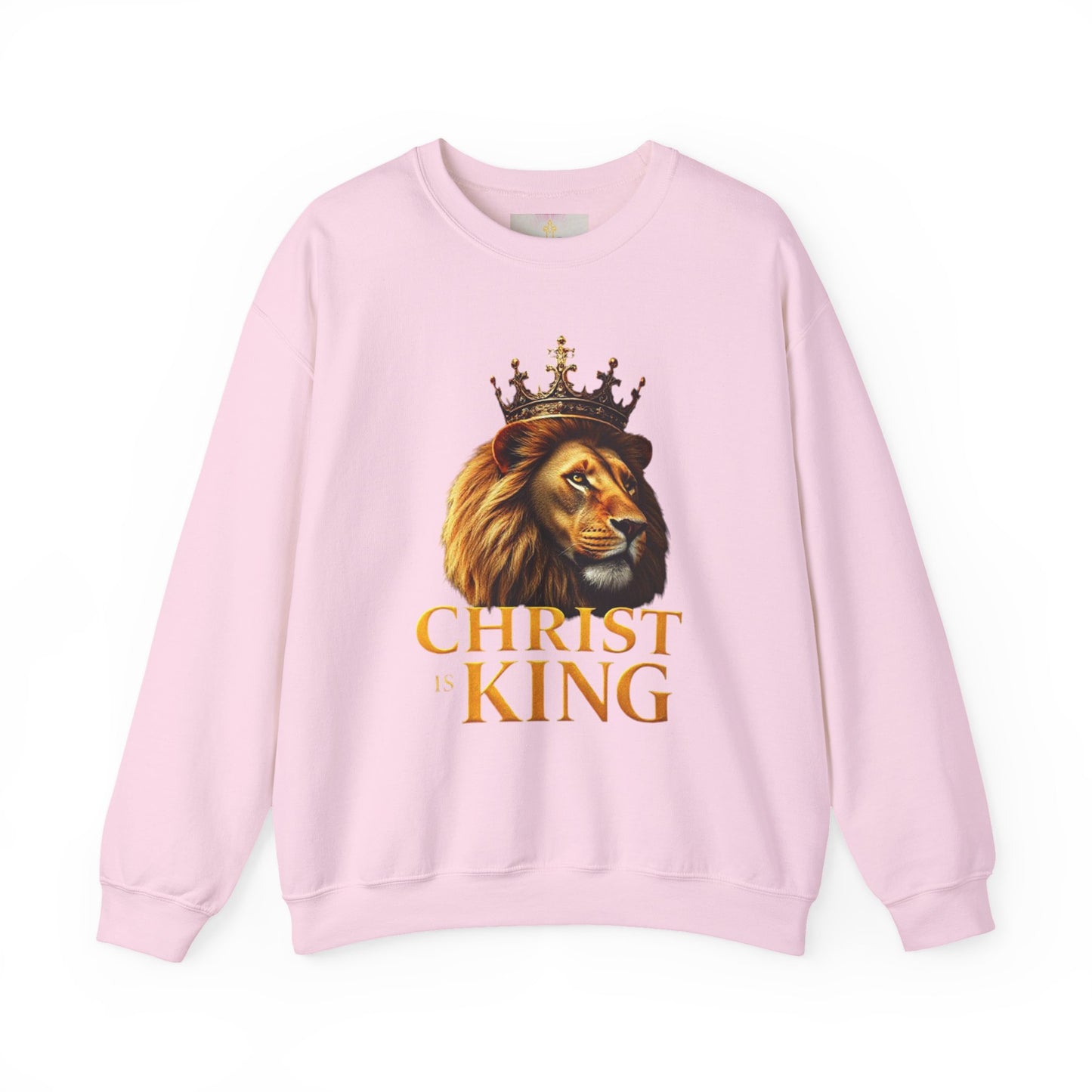 Christ is King – Women’s Christian Sweatshirt with Crowned Lion & Cross
