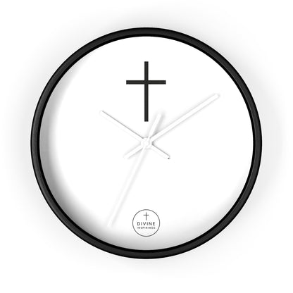 Minimalist Black Cross Wall Clock – Elegant Christian Home Decor