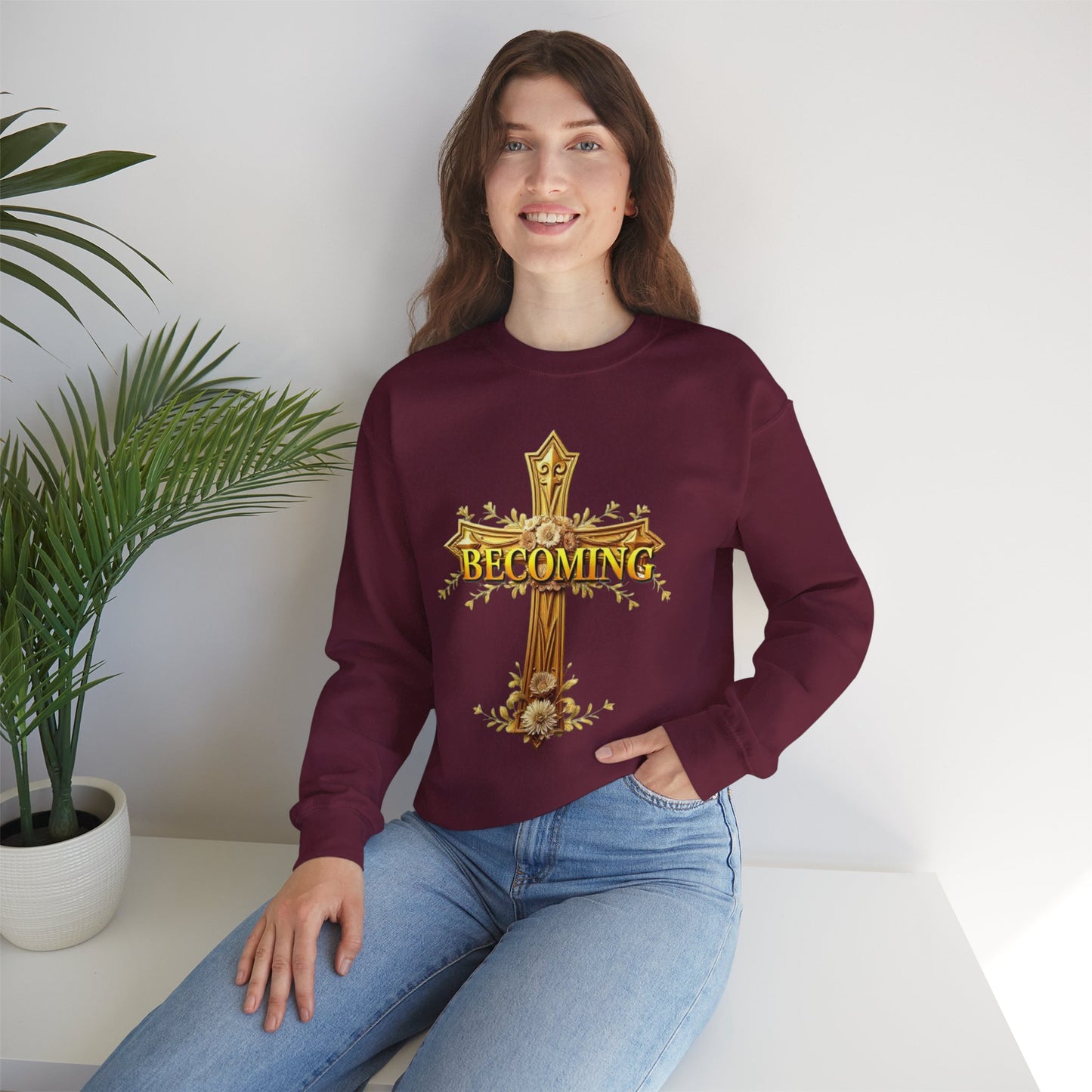 Becoming - Women’s Christian Sweatshirt (Light Lettering)