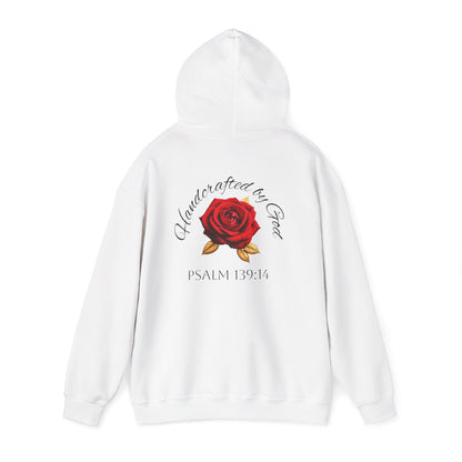 Handcrafted by God Rose Women's Hoodie (Dark Lettering)