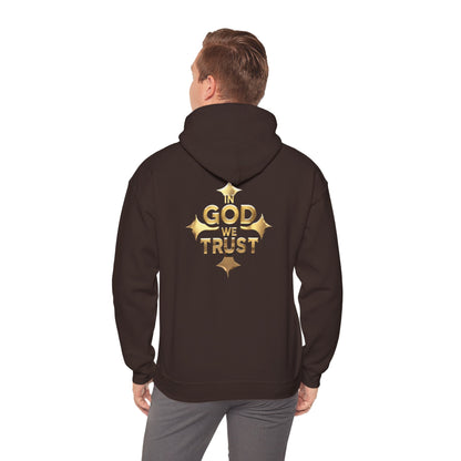 In God We Trust (Gold) - Men's Christian Hoodie with Golden Cross