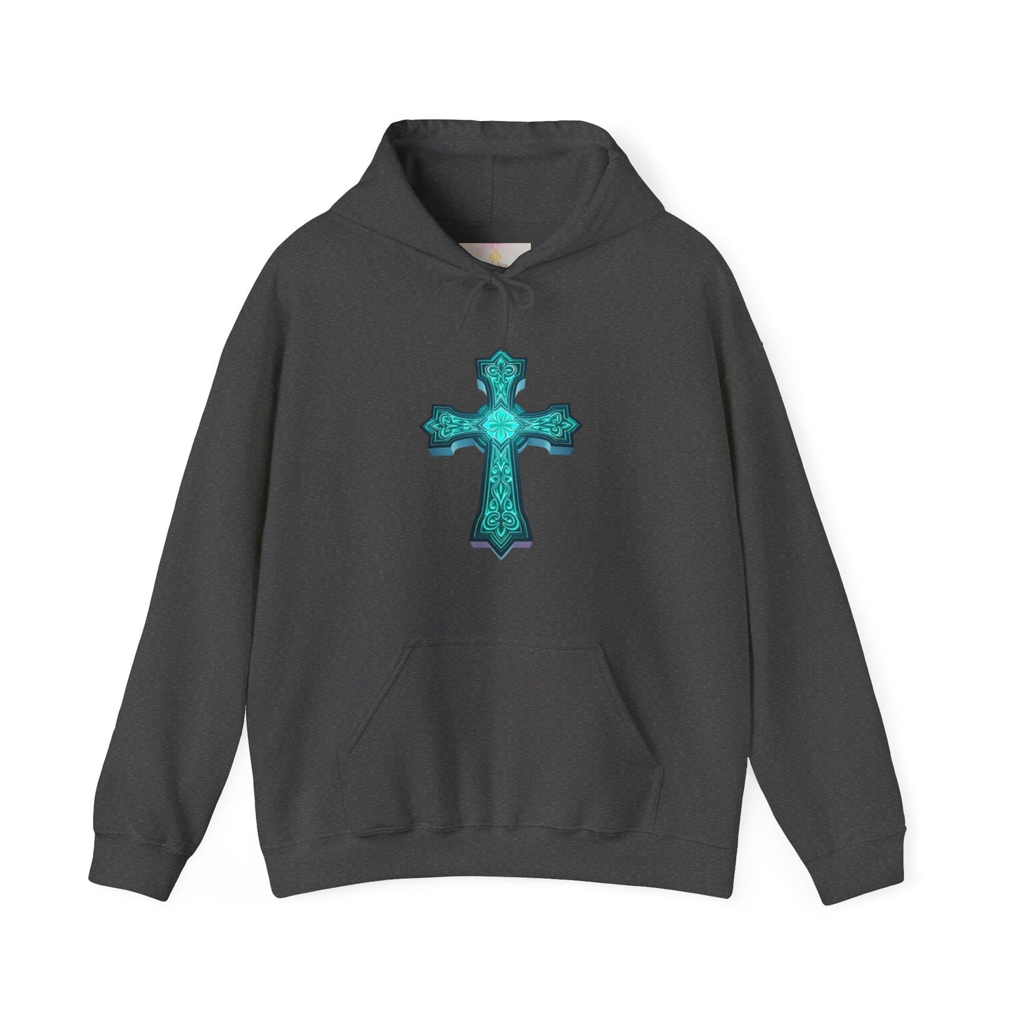 Women’s Heavenly Glow Hoodie – Luminous Cross Christian Design