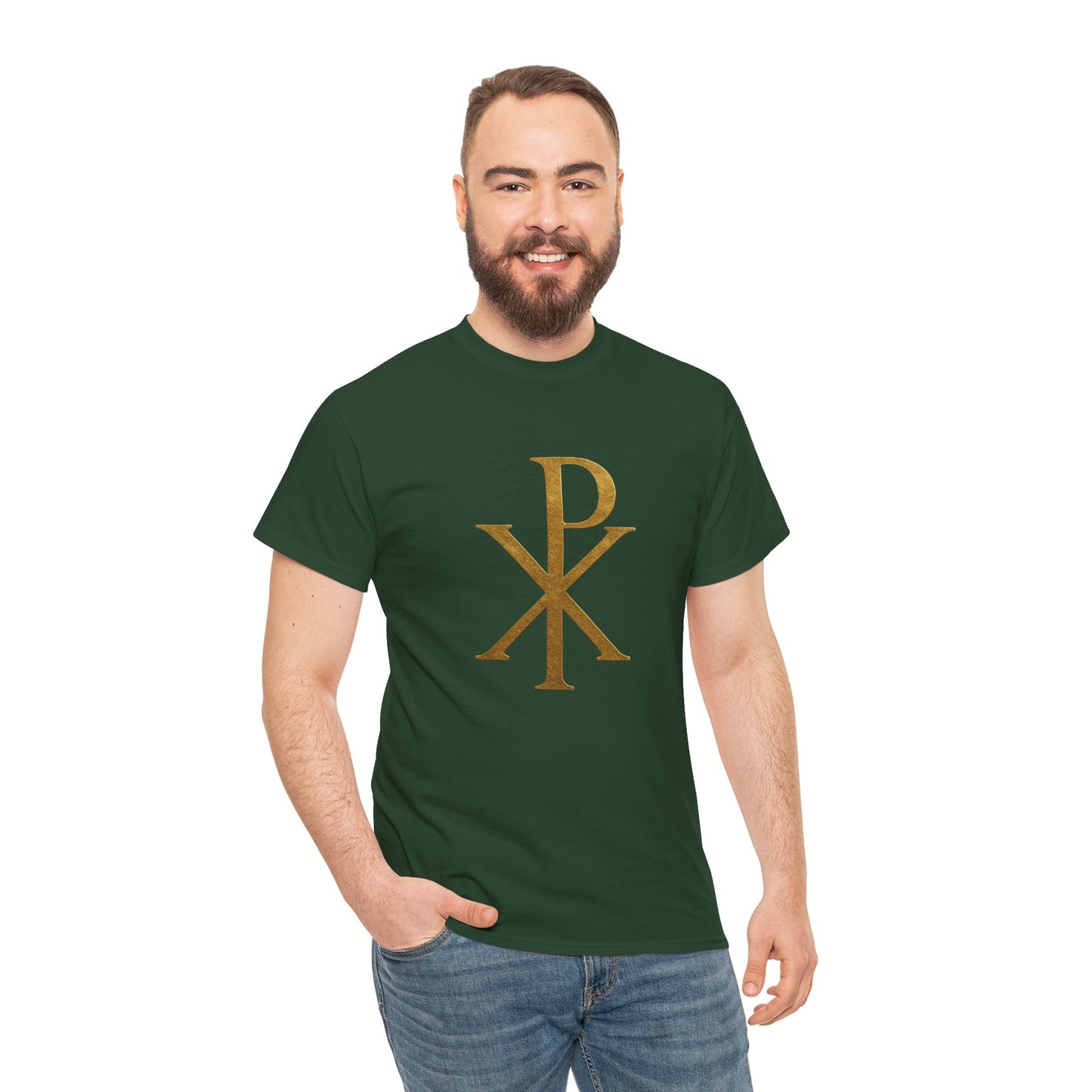Chi Rho (Gold) - Men's Christian T-Shirt