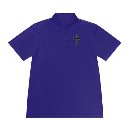 Men’s Black Cross Polo Shirt – Classic Faith-Inspired Style