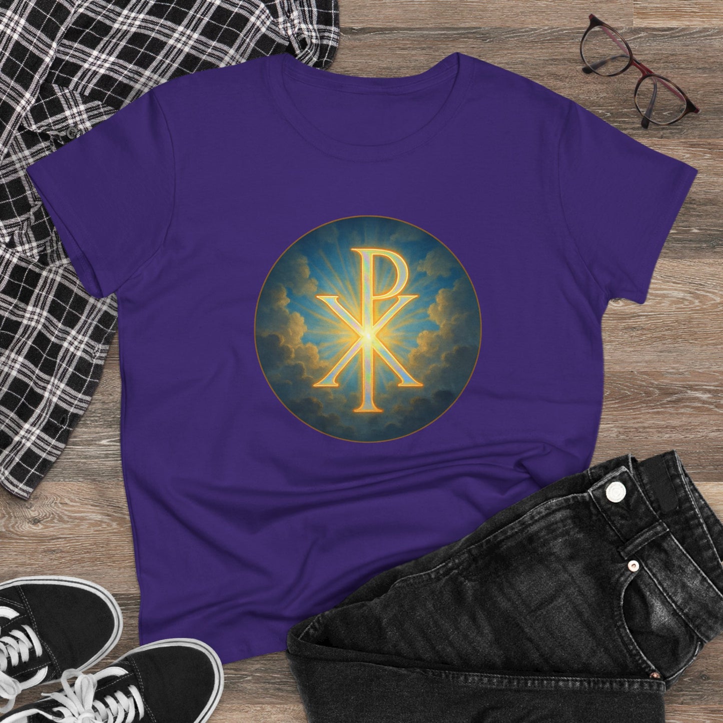 Marked by Majesty – Women’s Tee with Bold Chi Rho Emblem