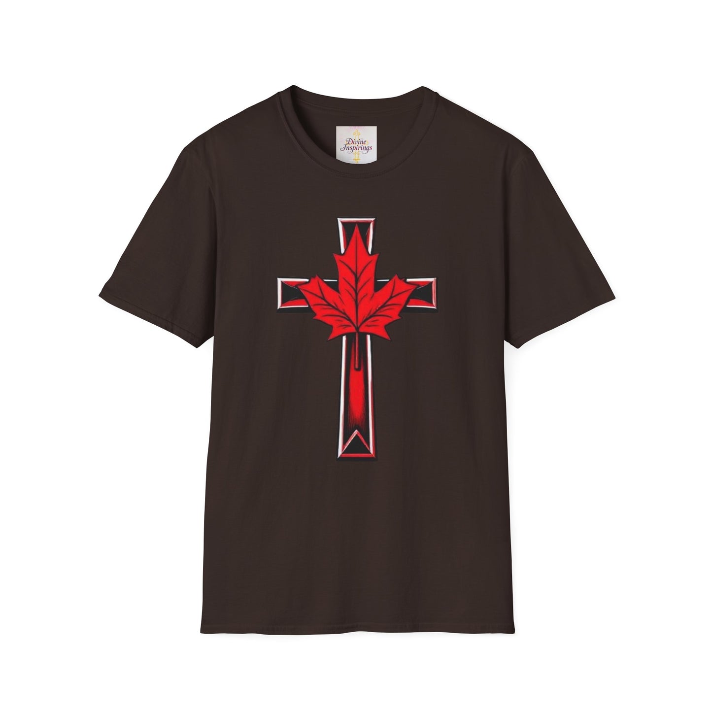 Faith and Freedom – Women’s Christian T-Shirt with Maple Leaf Cross