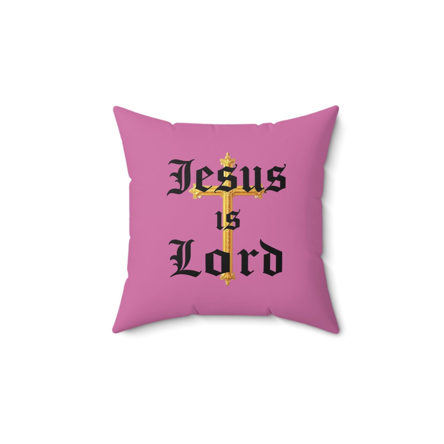 King of Kings in Pink – ‘Jesus is Lord’ Throw Pillow